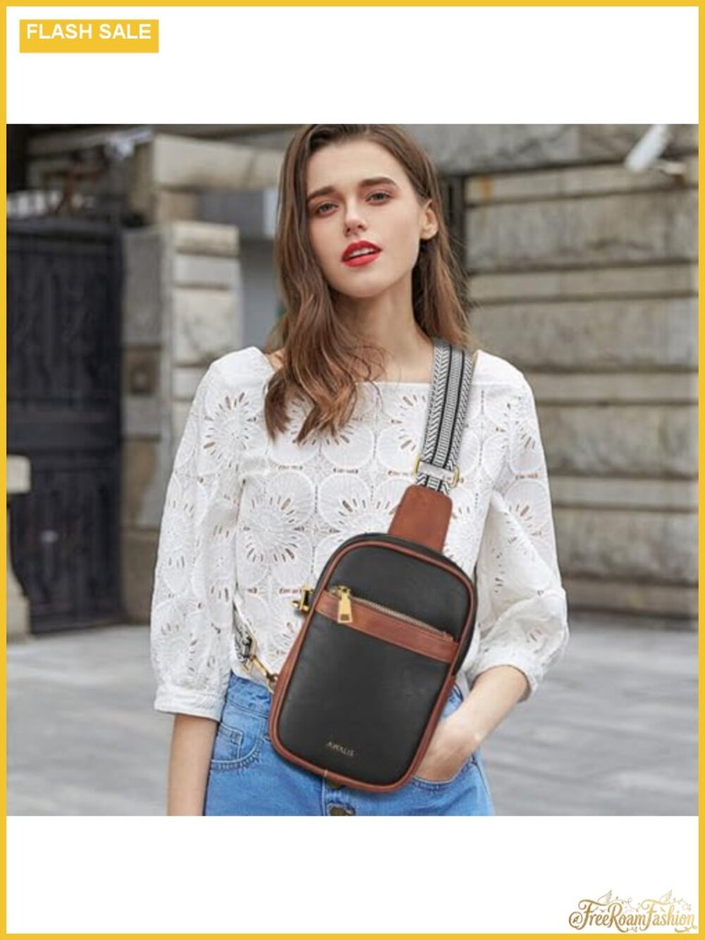 Vegan Leather Crossbody Sling Bag Anti-Theft Chest Fanny Pack